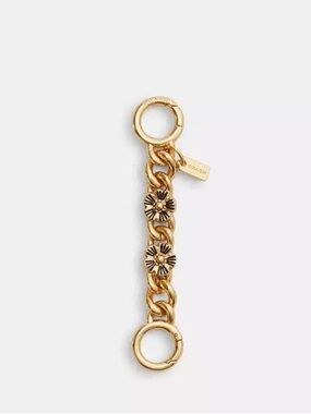 Coach Gold Floral Charm Chain Keyring